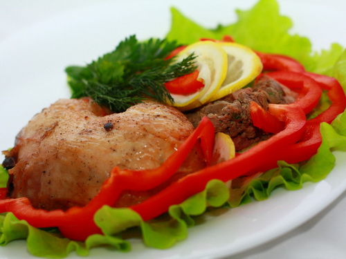 Курица фаршированная по-парижски (Французская кухня) 