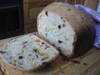 Хлебопечка.Кулич с изюмом,цукатами и орехами