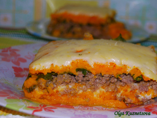Запеканка из тыквы с мясом 