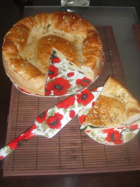 пирог с брокколи и шпинатом